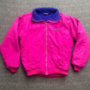 Patagonia Jacket Womens Size 14 Fleece Lined Softshell Ski Bunny Usa Pink